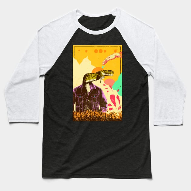 SNAKE IN THE GRASS Baseball T-Shirt by Showdeer